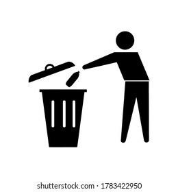 Dispose of trash in its place icon vector illustration logo template