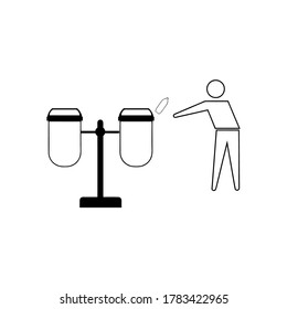 Eliminar la basura en su plantilla de logotipo de ilustración del vector de icono de lugar