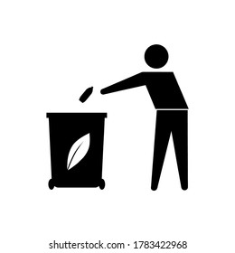 Dispose of trash in its place icon vector illustration logo template