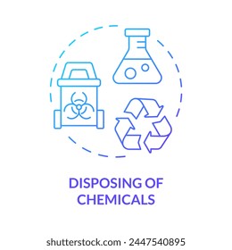 Disposing of chemicals blue gradient concept icon. Pollution reduce, environmental impact. Round shape line illustration. Abstract idea. Graphic design. Easy to use presentation, article