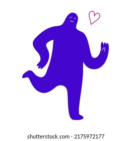Disproportionate cartoon persons vector illustration. Adult humans or creatures with strange figures, long arms and small head