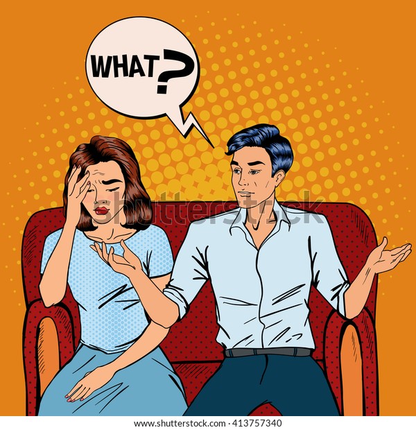 Dispute Between Man Woman Pop Art Stock Vector (Royalty Free) 413757340 ...