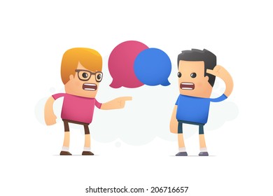 dispute between two designers. conceptual illustration