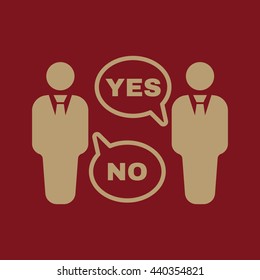 The dispute icon. Dialog and negotiation, discussion symbol. Flat Vector illustration