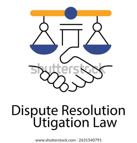 Dispute Resolution and Litigation Law vector Icon Design