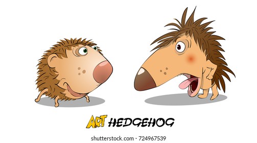 dispute of two hedgehogs - good and evil