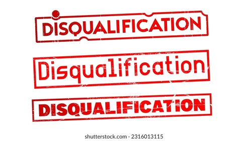 disqualification stamp stickers vector illustration design background