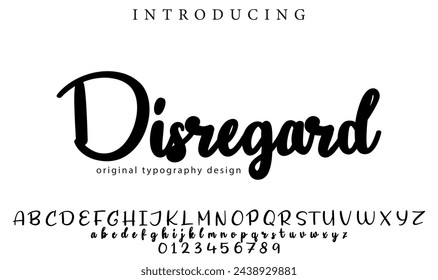 Disregard Font Stylish brush painted an uppercase vector letters, alphabet, typeface