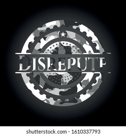 Disrepute on grey camo pattern