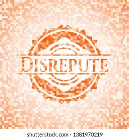 Disrepute orange mosaic emblem with background