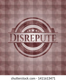 Disrepute red geometric pattern emblem. Seamless.