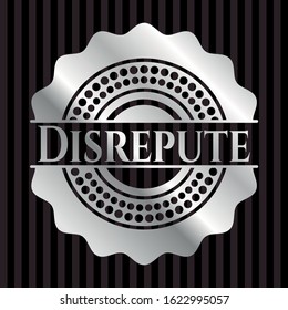 Disrepute silver emblem. Vector Illustration. Mosaic.