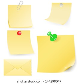 Disrupt envelope and post-it collection. Vector Illustration