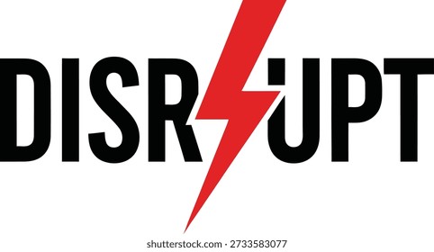 Disrupt explosion typography t-shirt design vector illustration for social change innovation business strategy breaking status quo and dynamic progress on transparent background.