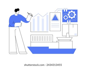 Disruption Forecasting with AI abstract concept vector illustration. Supply Chain Management. Predict potential natural disasters or transportation issues with AI Technology. abstract metaphor.