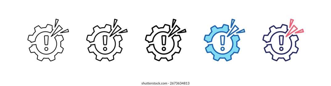 Ícone De Interrupção Em 5 Estilos Diferentes Definir Coleção.