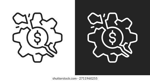 Icono De La Disrupción En Estilo De Línea Blanco Y Negro