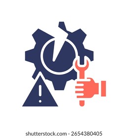 Disruption Icon Glyph Color Vector Illustration