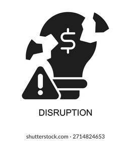 Ilustración vectorial de glifo de icono de interrupción