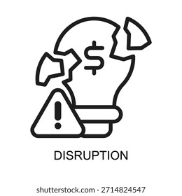 Ilustração do vetor de linha do ícone de interrupção