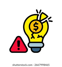 Ilustração do vetor de cor linear do ícone de interrupção