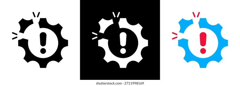 Conjunto de iconos de interrupción Ilustración vectorial de glifos
