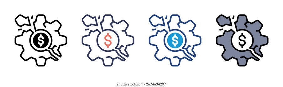Conjunto de iconos de interrupción Colección de estilos múltiples