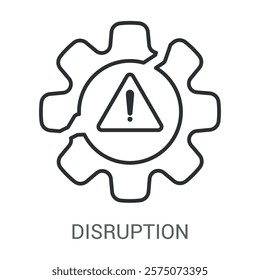 Disruption Icon Vector Illustration Line Style