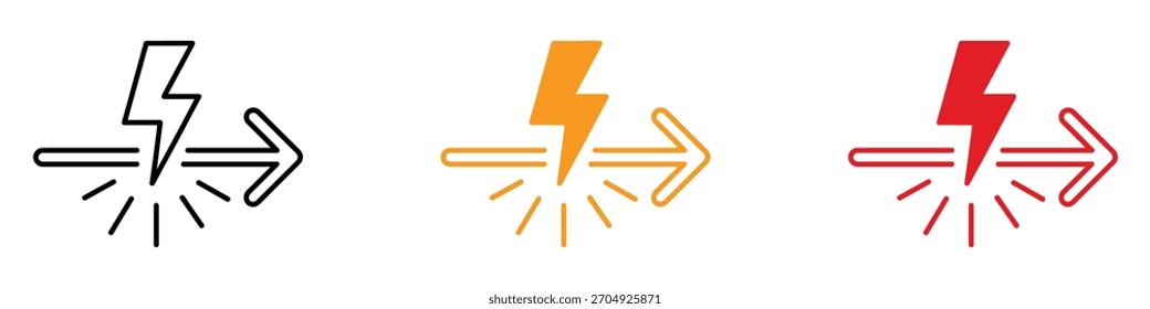 Disruption icon vector. Power surge, power broken symbol. vector illustration.