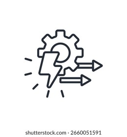 disruption icon. vector.Editable stroke.linear style sign for use web design,logo.Symbol illustration.