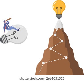 Disruptive innovation with breakthrough change effect .Effective, fast and powerful product with creative project launch .flat characters.

