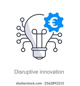 Disruptive Innovation and innovation icon concept