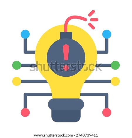 Disruptive Innovation Icon Flat Design Vector Illustration
