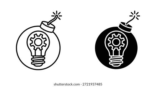 Disruptive Innovation icon. Line with editable stroke and flat for Web