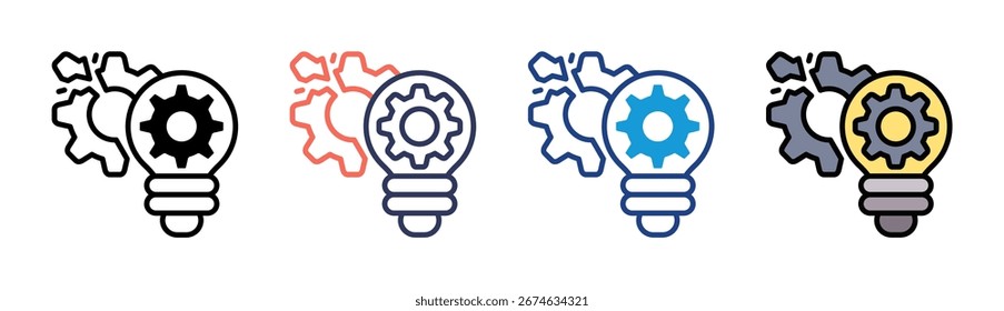 Conjunto de iconos de innovación disruptiva Colección de estilo múltiple