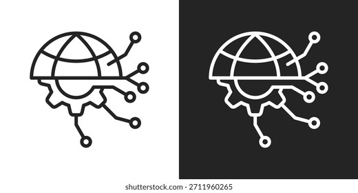 Icono De Tecnología Disruptiva En Estilo De Línea En Blanco Y Negro