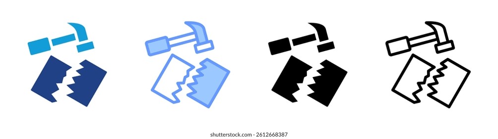 Disruptor icon set multiple style collection