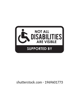 Dissability right sticker logo design vector template