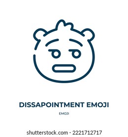 Dissapointment emoji icon. Linear vector illustration from emoji collection. Outline dissapointment emoji icon vector. Thin line symbol for use on web and mobile apps, logo, print media.