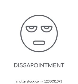 Dissapointment emoji linear icon. Modern outline Dissapointment emoji logo concept on white background from Emoji collection. Suitable for use on web apps, mobile apps and print media.