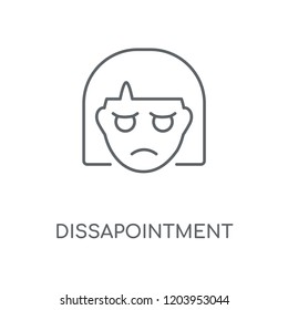 Dissapointment linear icon. Dissapointment concept stroke symbol design. Thin graphic elements vector illustration, outline pattern on a white background, eps 10.
