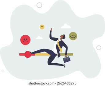 Dissatisfaction, dislike or negative feedback, angry customer or dissatisfied employee, angry review, disappointment rating or complaint concept. character life .