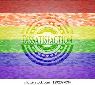 Dissatisfaction lgbt colors emblem 