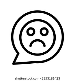 gráfico vectorial de ilustración de icono de línea de insatisfacción. Ilustración de elemento simple gráfico vectorial, adecuado para aplicaciones, sitios web y presentaciones aisladas en fondo blanco