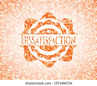 Dissatisfaction orange mosaic emblem with background