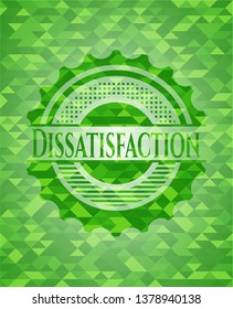 Dissatisfaction realistic green mosaic emblem