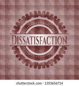 Dissatisfaction red seamless geometric emblem.