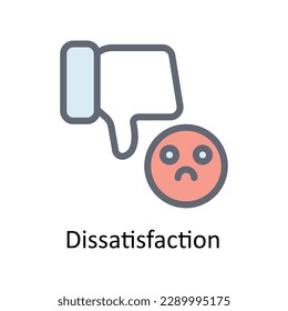 Dissatisfaction Vector Fill outline icons. Simple stock illustration stock