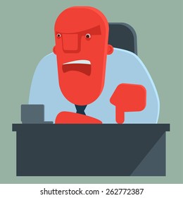 Dissatisfied boss warns someone and shouting