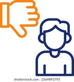 Dissatisfied Icon color line Vector Illustration